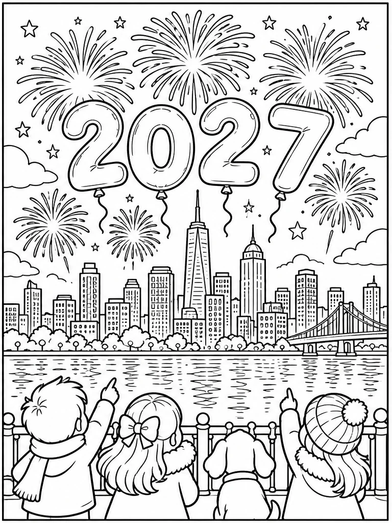 City fireworks 2027 coloring page