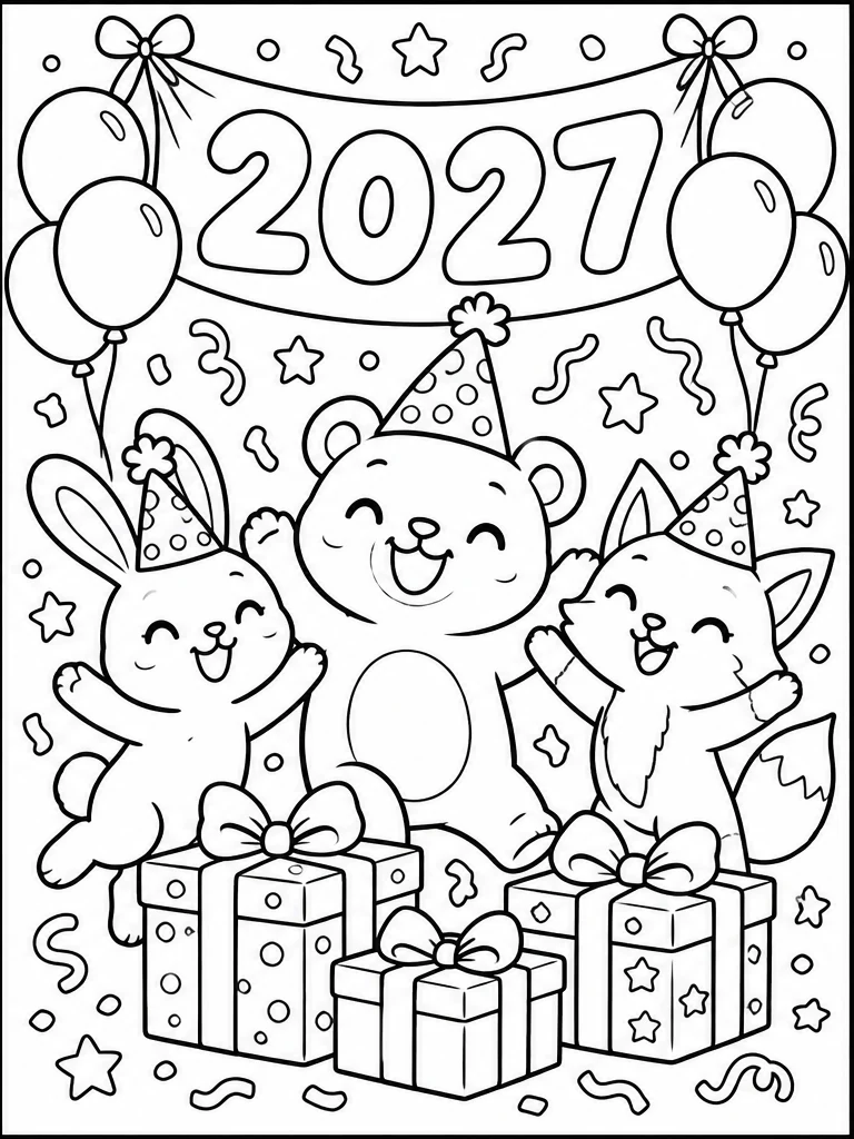 Party animals 2027 coloring page